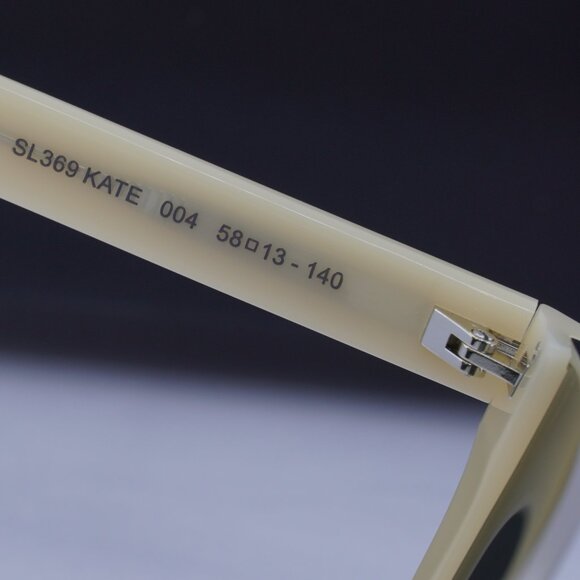 Saint Laurent SL369 KATE 004 Cat Eye Sunglasses - Ivory/Grey - Picture 9 of 10